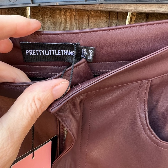Pretty Little Thing brown faux leather pants - Picture 9 of 10
